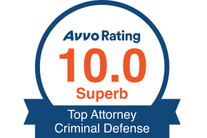 Avvo Rating 10 / Top Attorney Criminal Defense - Badge